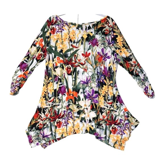 Philosophy Republic Clothing Woman's Flower Print Trapeze Tunic  Size XL - Picture 3 of 6